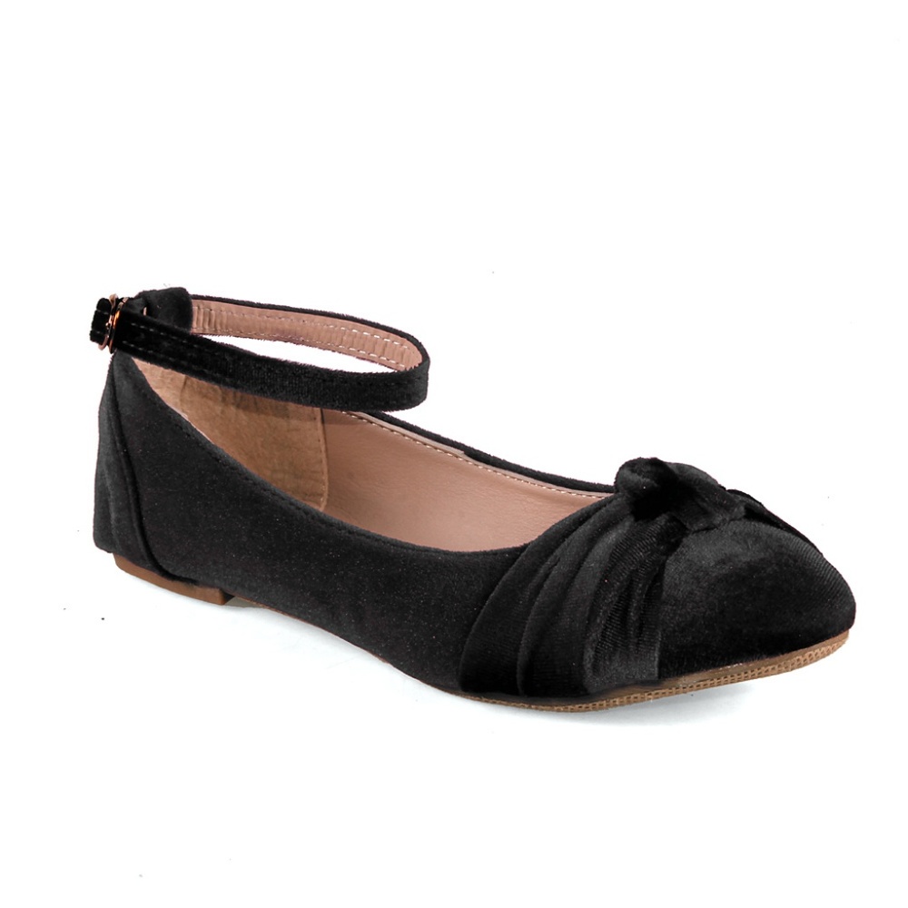 F13105 Knotted Front Ankle Strap Women's Flats